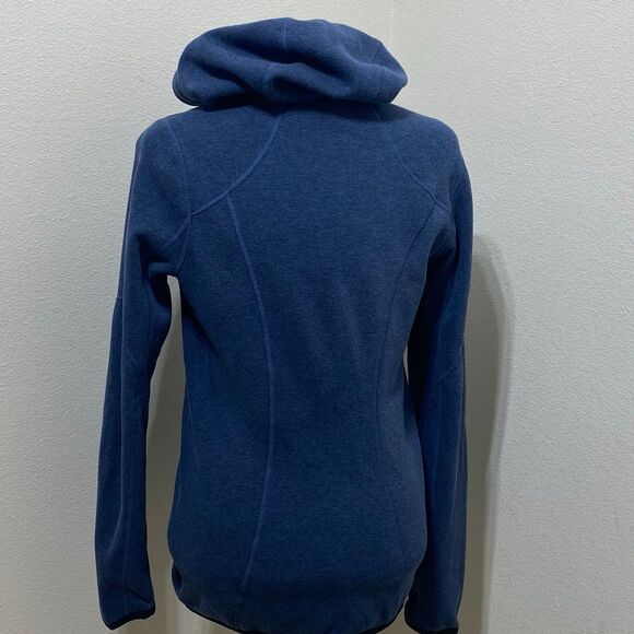 Athleta Hoodie Women’s XS Blue Hiking Sweater Pullover Stretch Slant Zip - Picture 6 of 10